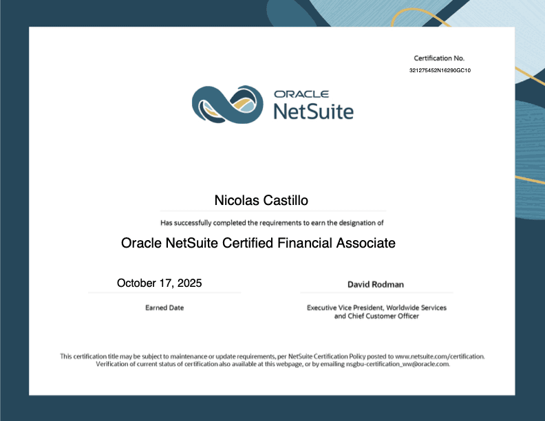 NetSuite Financial Associate
